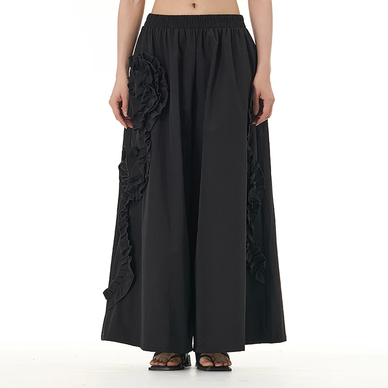 2025 spring/summer new plus size women\'s clothing Yamamoto dark loose slimming wide leg pants fat mm casual pants 31658
