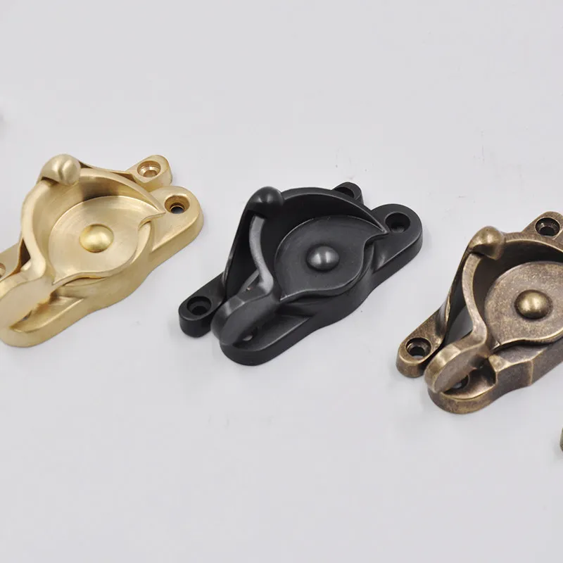 Crescent lock, high-end brass antique wood window crescent lock, retro sliding door lock, old-fashioned door and window