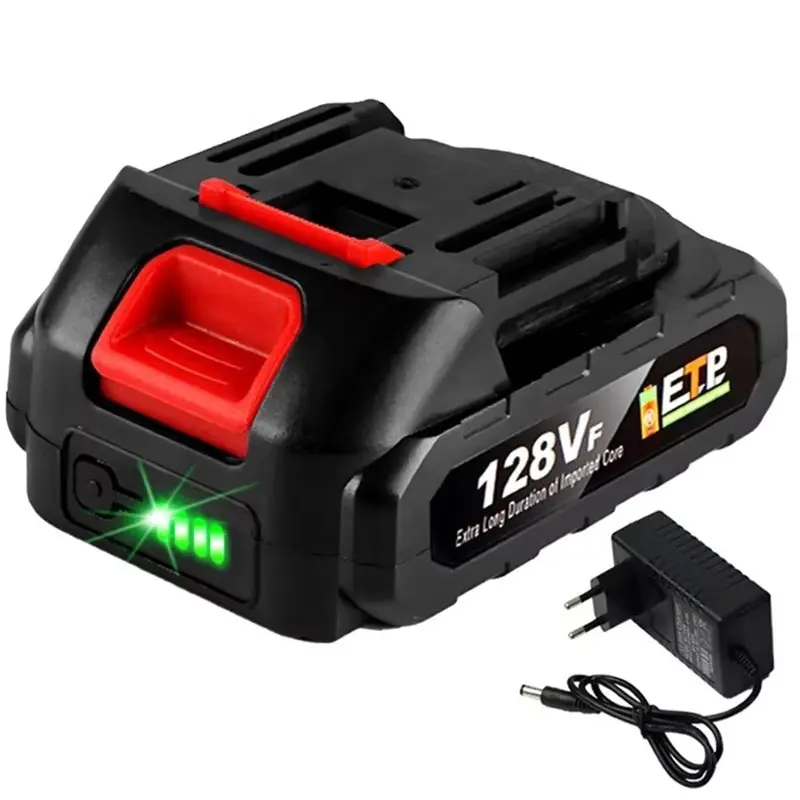 A34R Large Capacity 18V 128VF Lithium Rechargeable Battery For Cordless Electric Power Tools Battery EU Plug