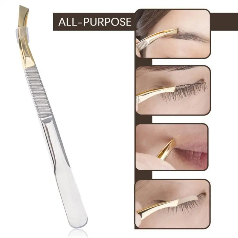 Eyebrow Trimming Clip Eyebrow Pliers Tool Eyebrow Clip Stainless Steel Clip Eyelash Double Eyelid Tweezers Slant Makeup Tool