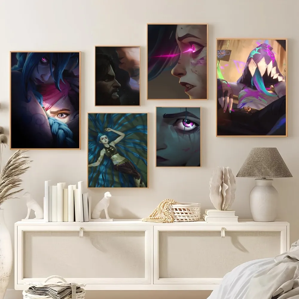 Cartoon A-Arcane 2 Vi J-Jinx Poster Prints Wall Painting Bedroom Living Room Decoration Office Small