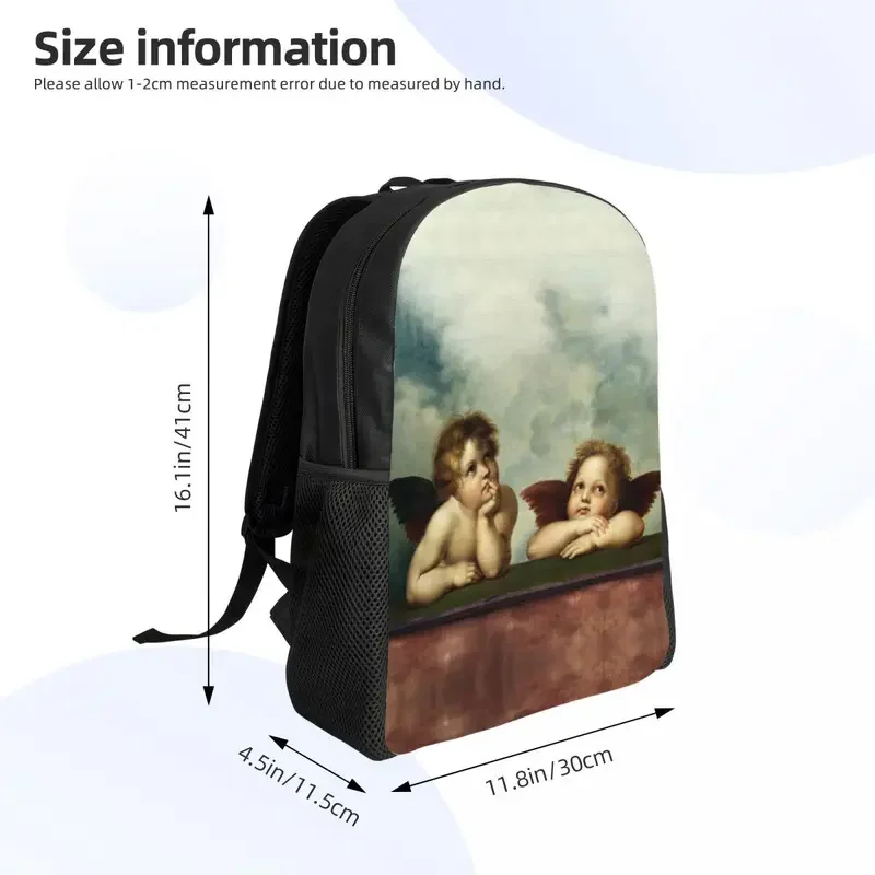 Mochilas de ángeles renacentistas estéticas Vintage personalizadas, alas de querubín, bolsas de viaje para la Escuela Universitaria, bolsa para computadora portátil de 15 pulgadas