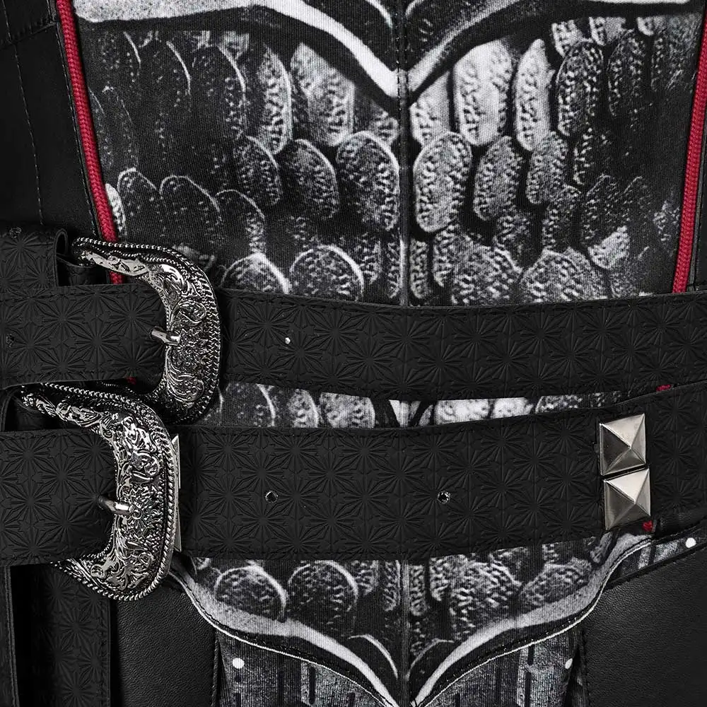 프린스 데몬 코스프레 판타지아 드래곤 코스프레 하우스 코스튬 변장 성인 남성 재킷 바지 벨트, 할로윈 카니발 의류