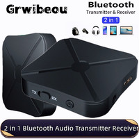 Grwibeou 2-in-1 Bluetooth Transmitter & Receiver Adapter 3.5mm AUX Wireless Audio Adapter for TV/PC/Headphone - Stereo Sound