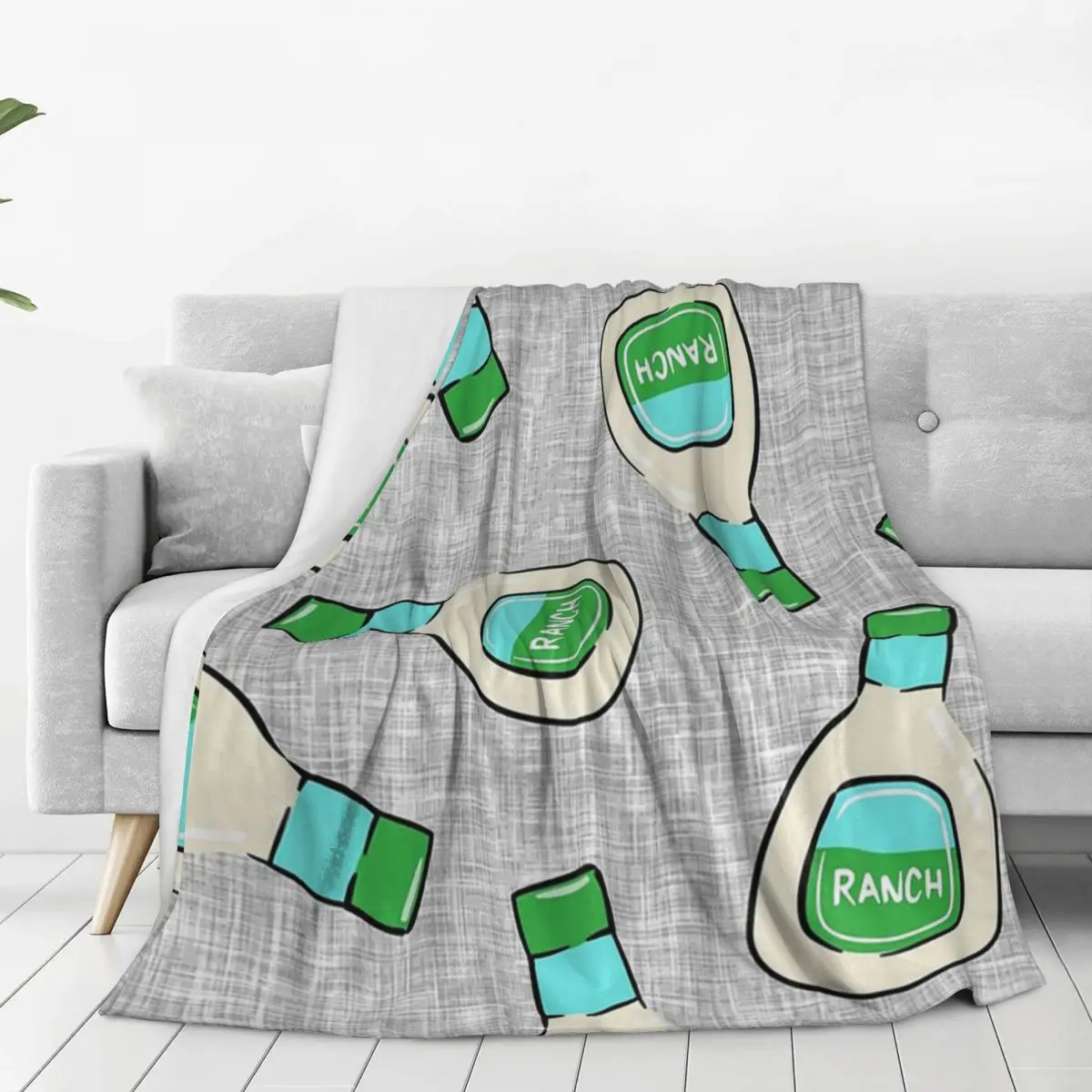 Ranch - Salad Dressing Bottle Blanket Flannel Lightweight Sofa Throw Blankets For Home Bedroom Outdoor Throws Bedspread Quilt