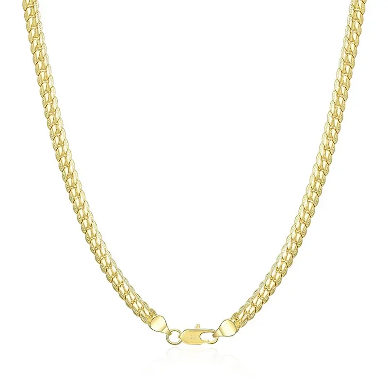 Heiß begehrte 18K vergoldete/925 Silber 6mm Vollkette 8/18-24 Zoll für Damen, Herren, Partys, Mode, Hochzeit, Verlobung, Schmuck – Detail 6