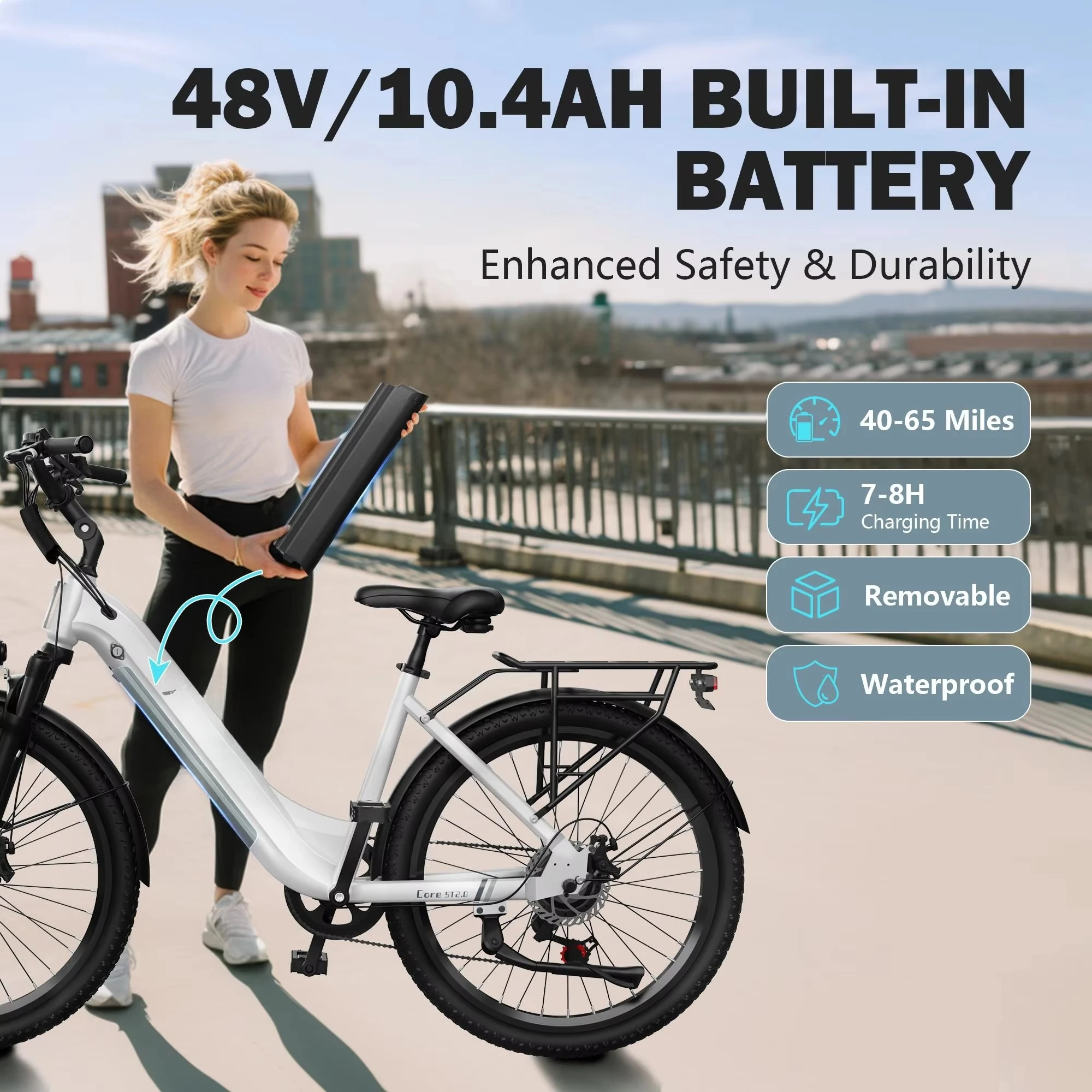 Step Through 48v Ebike Stylish City Commuting Electric City Bike