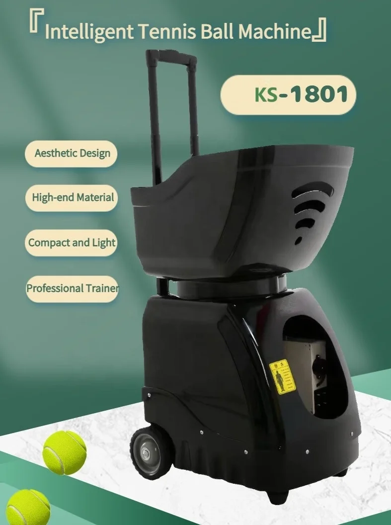 Customs Logo Tennis Training Equipment Auto Training Shooter Remote Tennis Auto Feed Machine Tennis Ball Machine