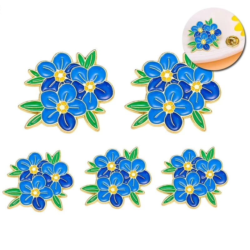 Jewelry Accessory Blue Forget-Me-Not Pin Enamel Pin Delicate Flower Pin For Gift For Friend Gifts For Her Accessories
