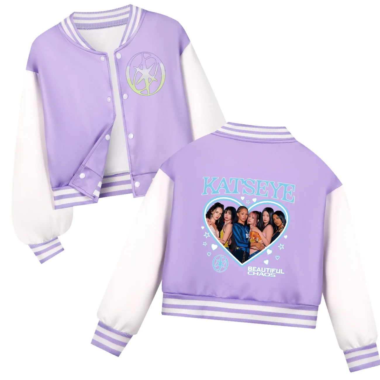 

Hot Katseye Funny Cartoon Fashion Kids Clothes Boys Baseball Uniform Spring Autumn Baby Girls Casual Hoodies Children Costume