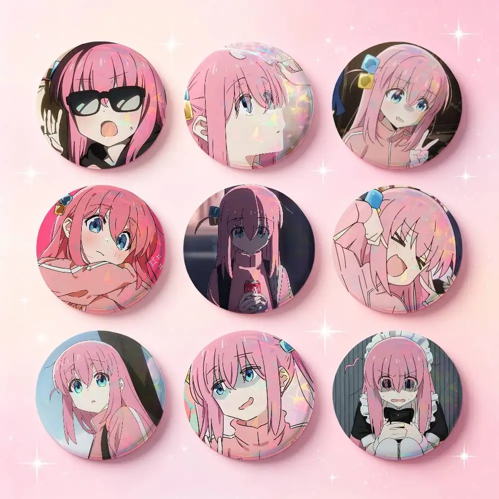 Hitori Gotoh Anime Figure Badges 25 32 44 58 75 Mm Round Cosplay Pin Bag Decor Fans Collect Friends Gifts Brooch Souvenir
