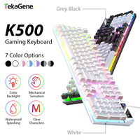 K500 Keyboard Mixed Color White Pink Keycaps 104 Keys Wired Gaming Keyboard for Laptop PC