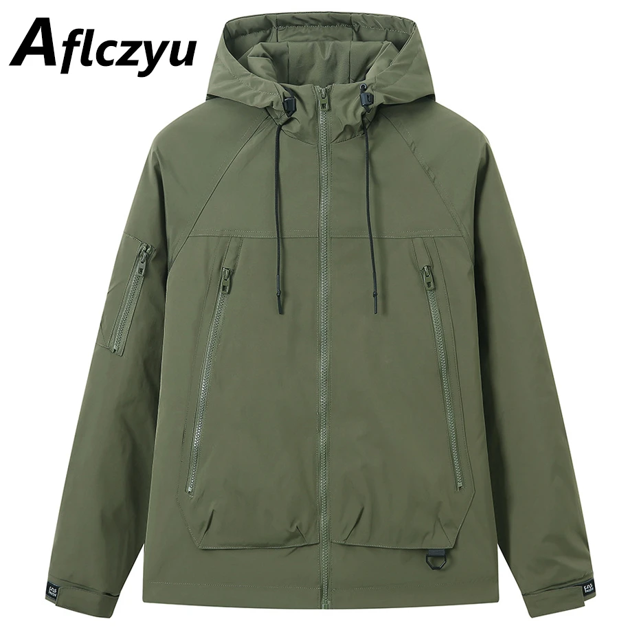 

Windbreaker Jacket Men Autumn Winter Thick Jacket Camp Coat Male Fashion Casual Hooded Jackets