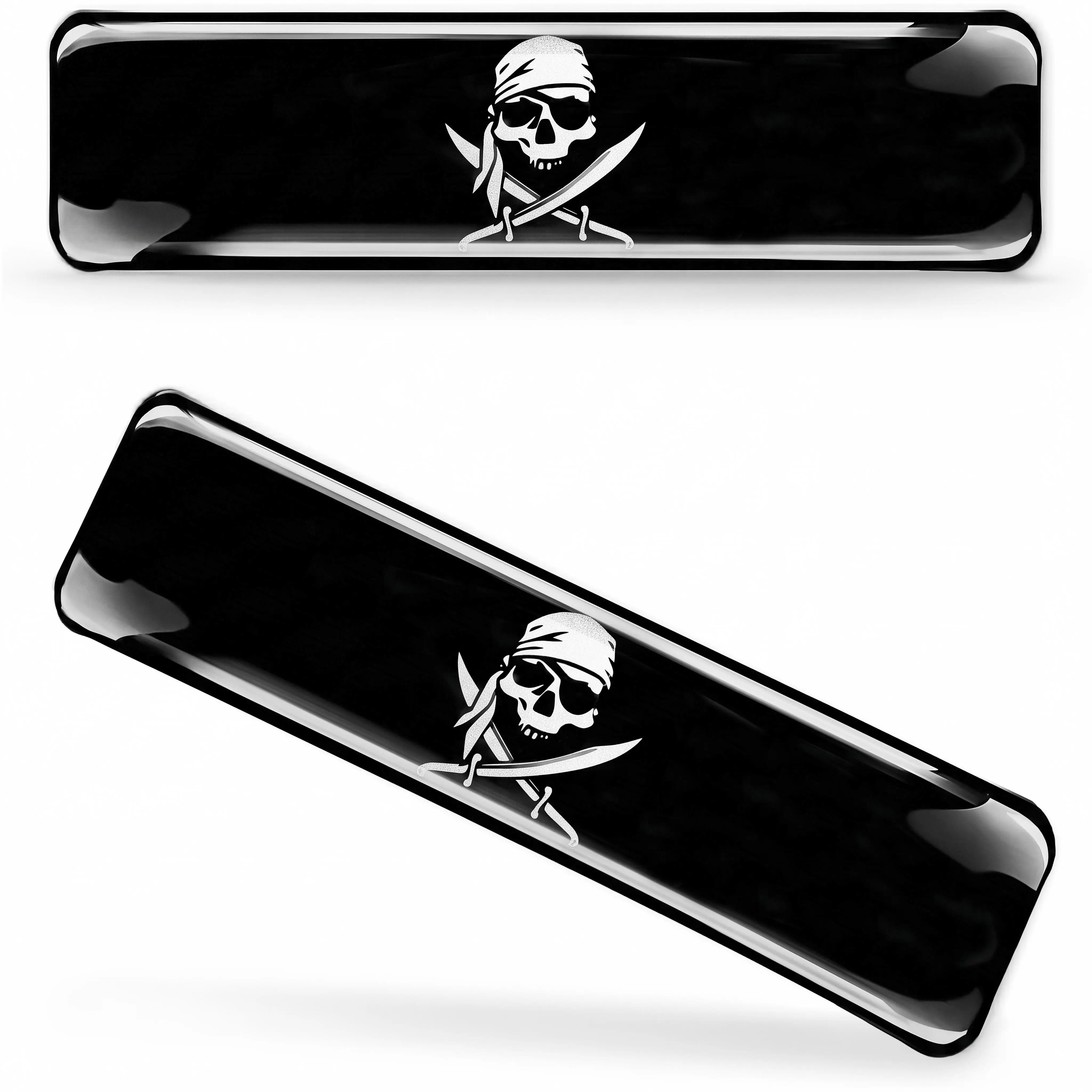 2 Stück Auto-Aufkleber im Piraten-Skelett-Totenkopf-Stil, Emblem für Auto und Motorrad, Helm-Dekorationen für Alle Fahrzeuge