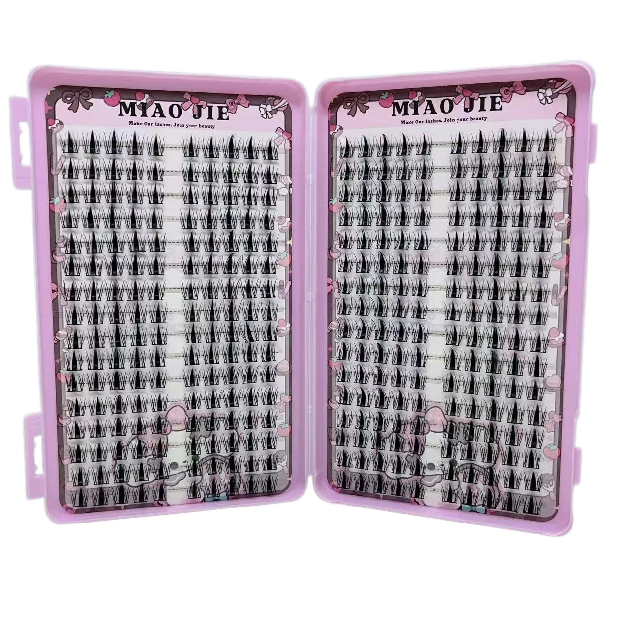 MAIOJIE Manga Wimperncluster, scharf, 320 Stück, schmal, koreanisches Make-up, Wimperncluster im asiatischen Stil, wiederverwendbar, für Anfänger – Detail 4