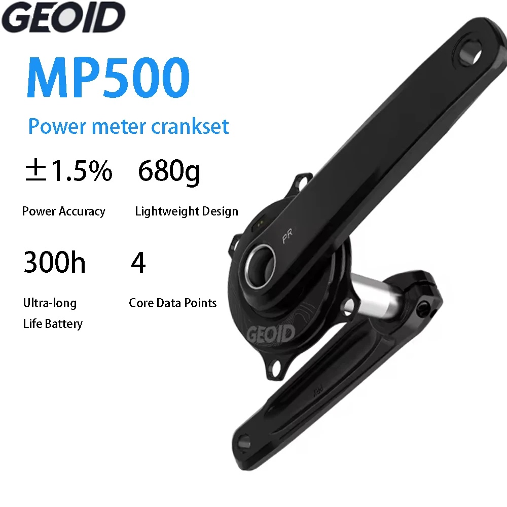 GEOID PM500 Leistungsmesser-Kurbelgarnitur 110BCD 165mm 170mm 172,5mm 300-Stunden Ultra-lange Akkulaufzeit 24mm Achskern
