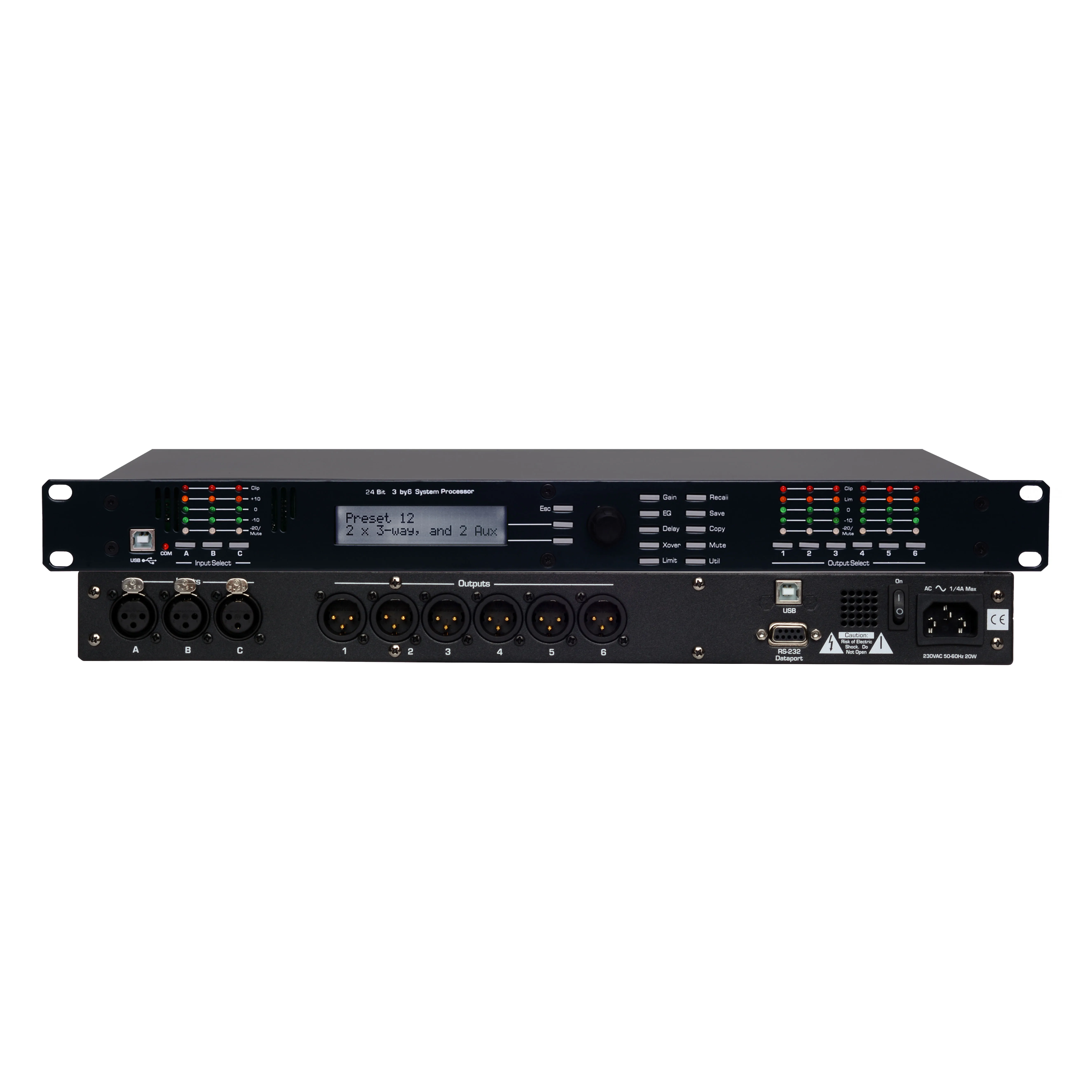 T 3 Input 6 Output Processor Wireless Professional Digital Audio Echo Effect Speaker Processor