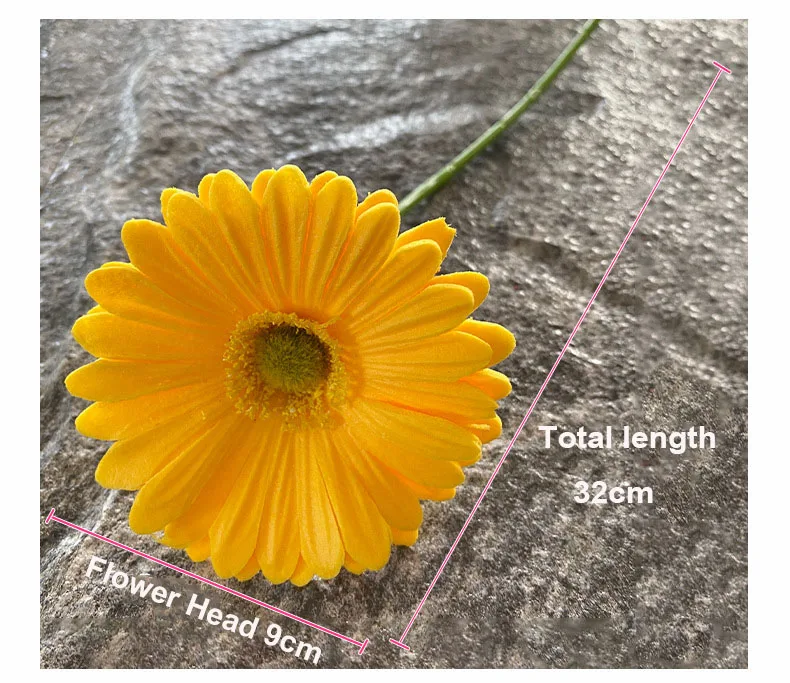 10 Stück PU-Gerbera-Kunstblumen für Hochzeitsdekoration, Echt Aussehende Chrysanthemen für Wohnzimmer-Blumenarrangements, Kunstblumen – Detail 1