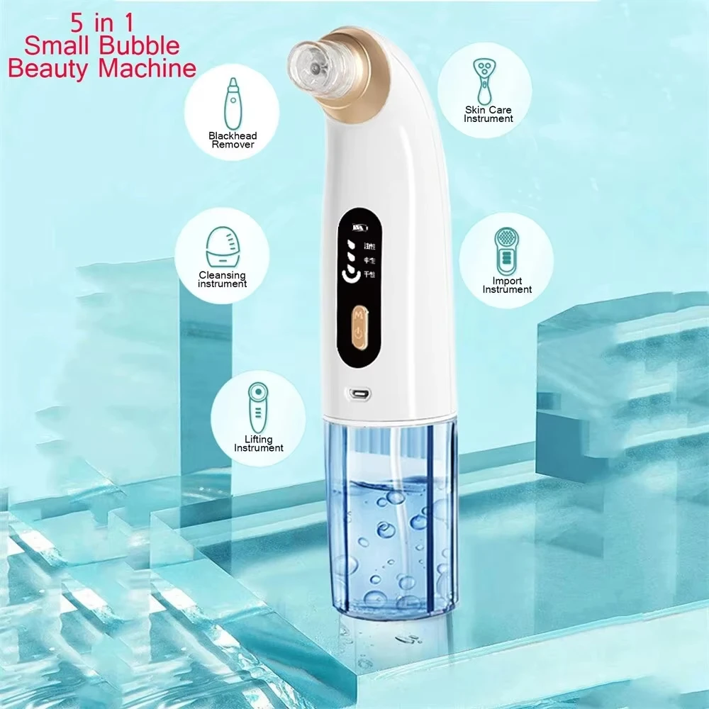 Electric Blackhead Small Bubble Blackhead Remover USB Water Cycle Pore Acne Pimple Removal Vacuum Suction Facial Nose Cleaner