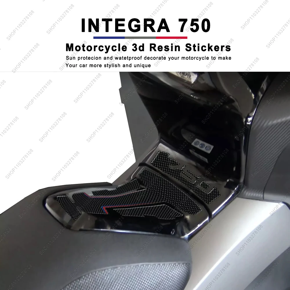 For Honda Integra 750 700 3D Resin Sticker Kit Waterproof Scratch-Resistant Motorcycle Side Tank Pad Protective Sticker