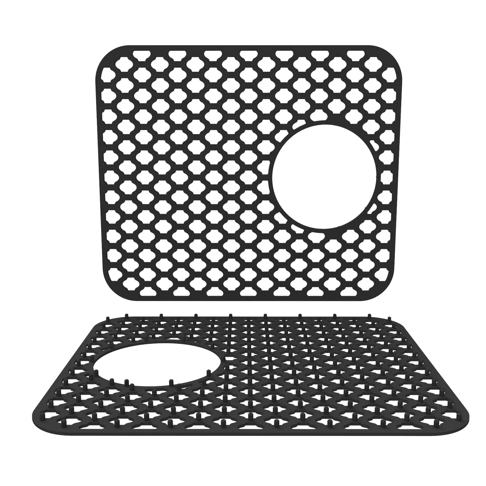 Silicone Kitchen Sink Protector Mat Folding Heat Non Slip Kitchen Sink Mats Grid Accessory Grey For Bottom Of Farmhouse