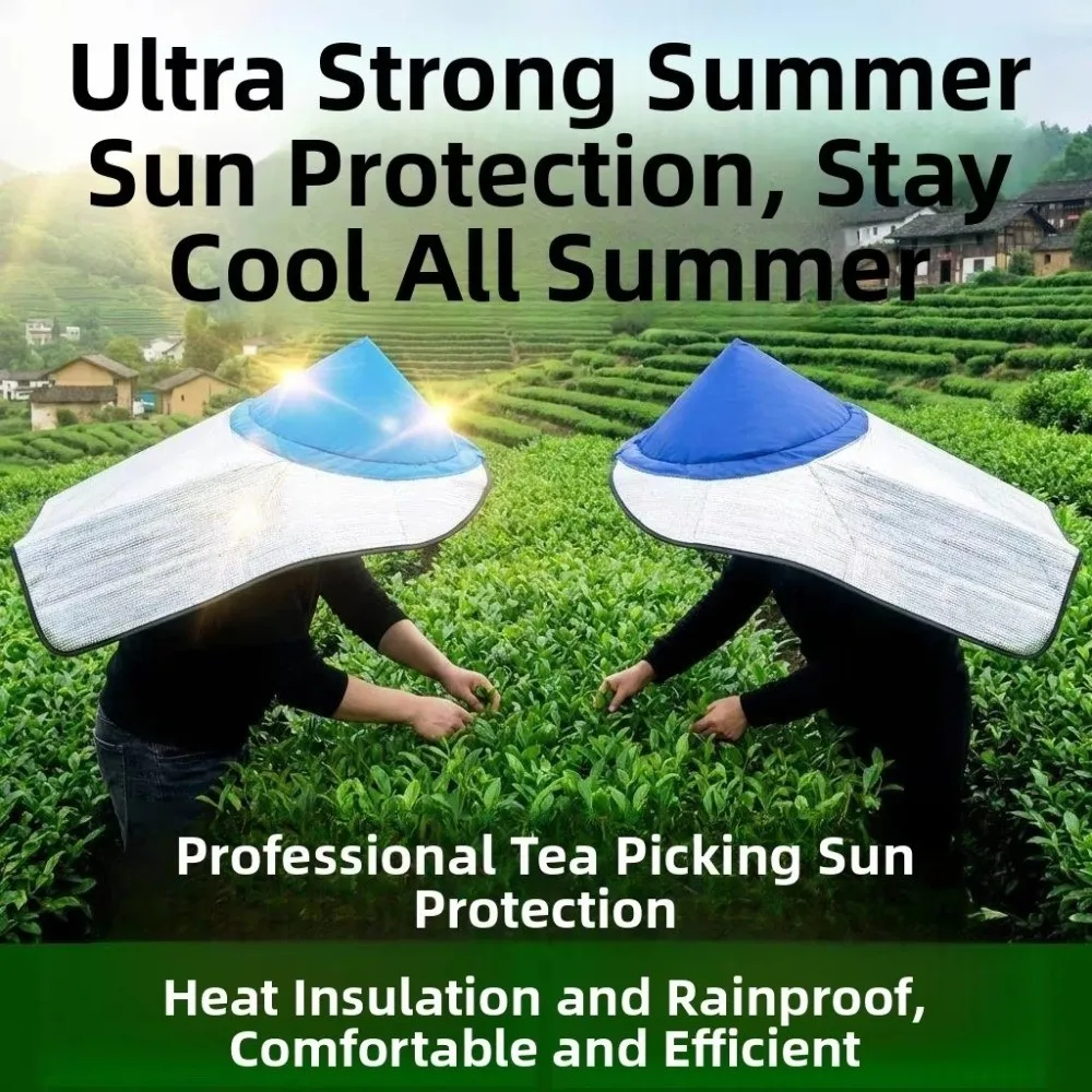 Wide Brim Sunshade Hat Sun Protection Rainproof Umbrella Cap Extra Large Breathable Heat Insulation Sun Hats