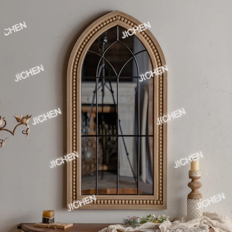 Style rétro nouveau créatif maison chambre tenture murale salle à manger faux miroir de fenêtre, américain personnalisé décoratif pleine longueur