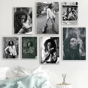 밥 말리 포스터 자체 접착 예술 방수 종이 스티커 커피 하우스 바 벽 장식 6 최고의 영업 카페 말리 -2