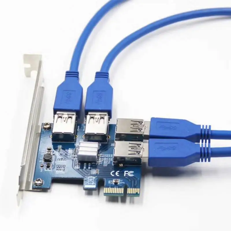 

Pci-e к Usb-адаптеру универсальная сильная совместимость множество устройств быстрая передача данных 4-портовая стабильная карта расширения