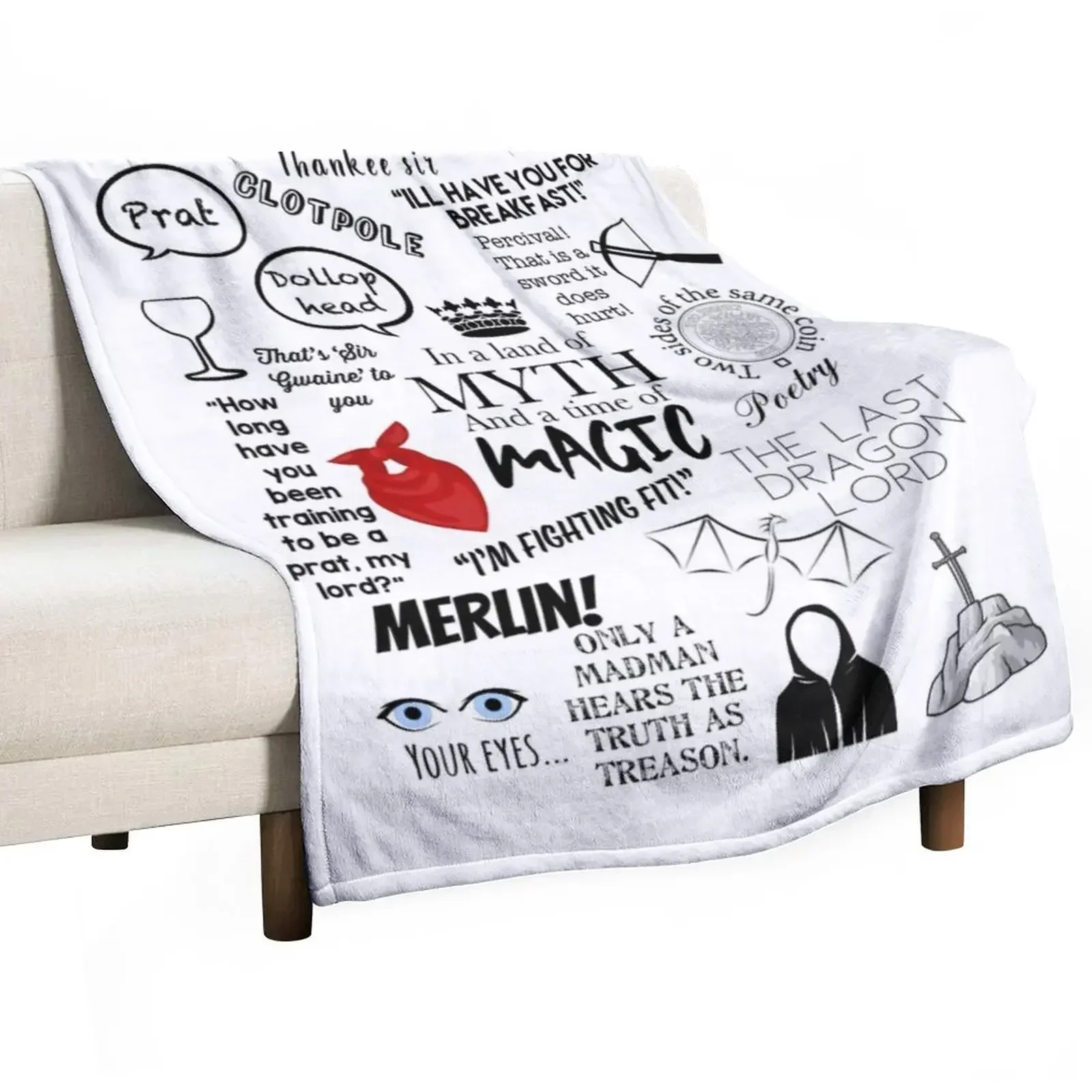 

Merlin quotes Throw Blanket for sofa Loose Blankets For Baby Blankets