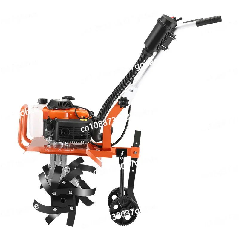 Wyj Small Agricultural Gasoline Walking Rotary Cultivator Household Hoe Weeding Loose Soil Ditching Plough