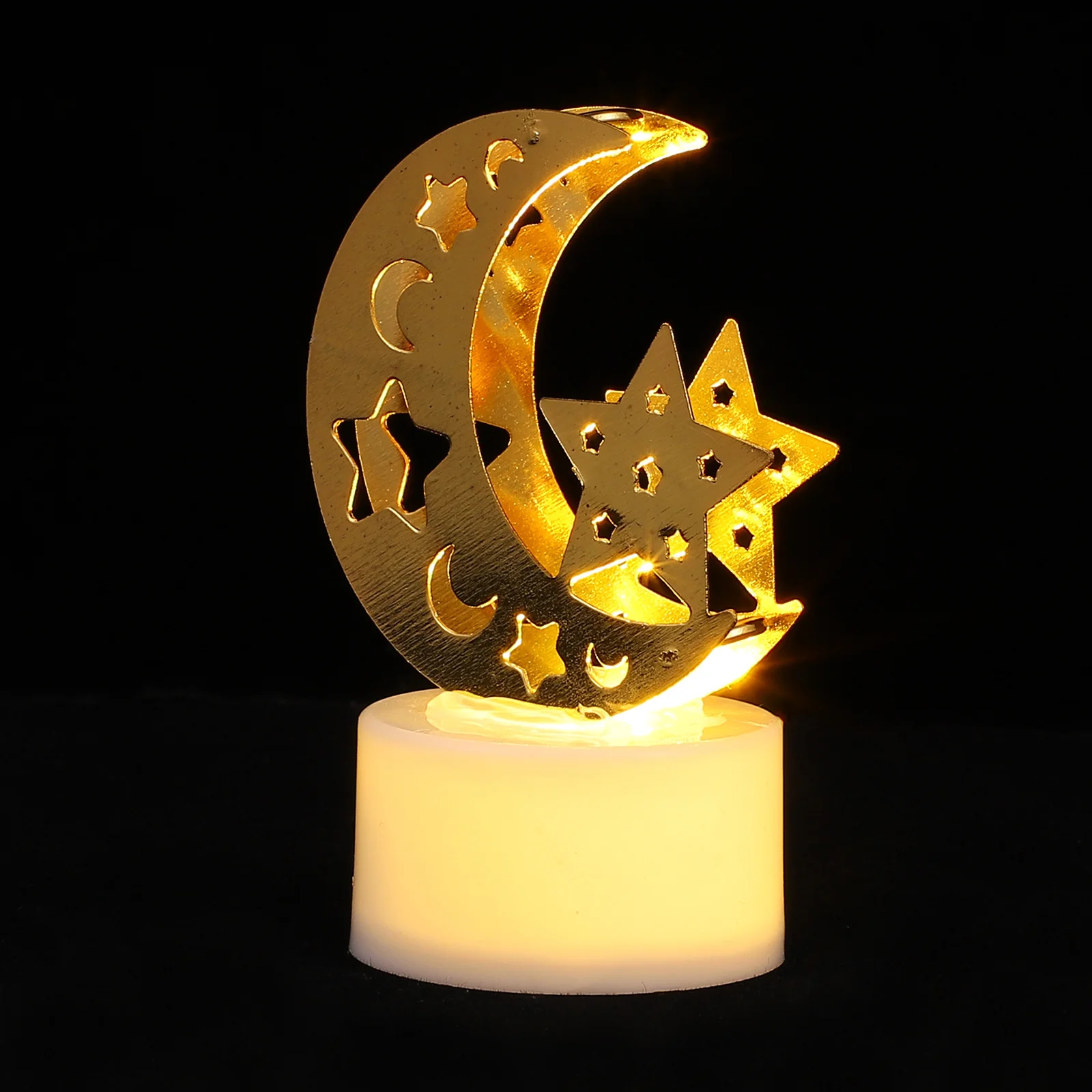 

Eid -Fitr LED Lamp Adorn Desktop Decorative Light Craft Ramadan Party Lamp Ornament Simple Structure Stable Flat Bottom Bright