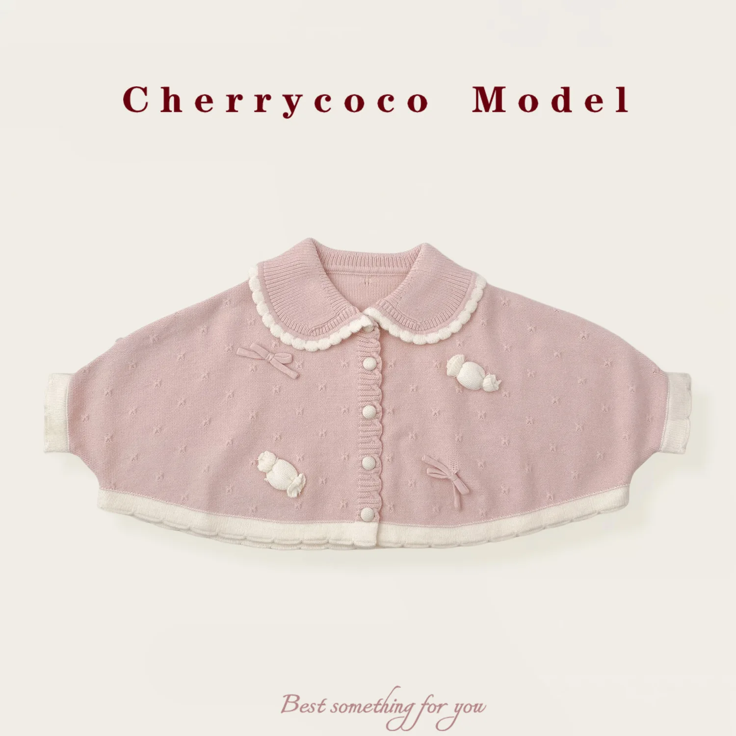 عباءة محبوكة للفتيات لخريف وشتاء 2025 مجموعة جديدة معطف صوفي لطيف للأميرة الحلوة للفتيات الصغيرات