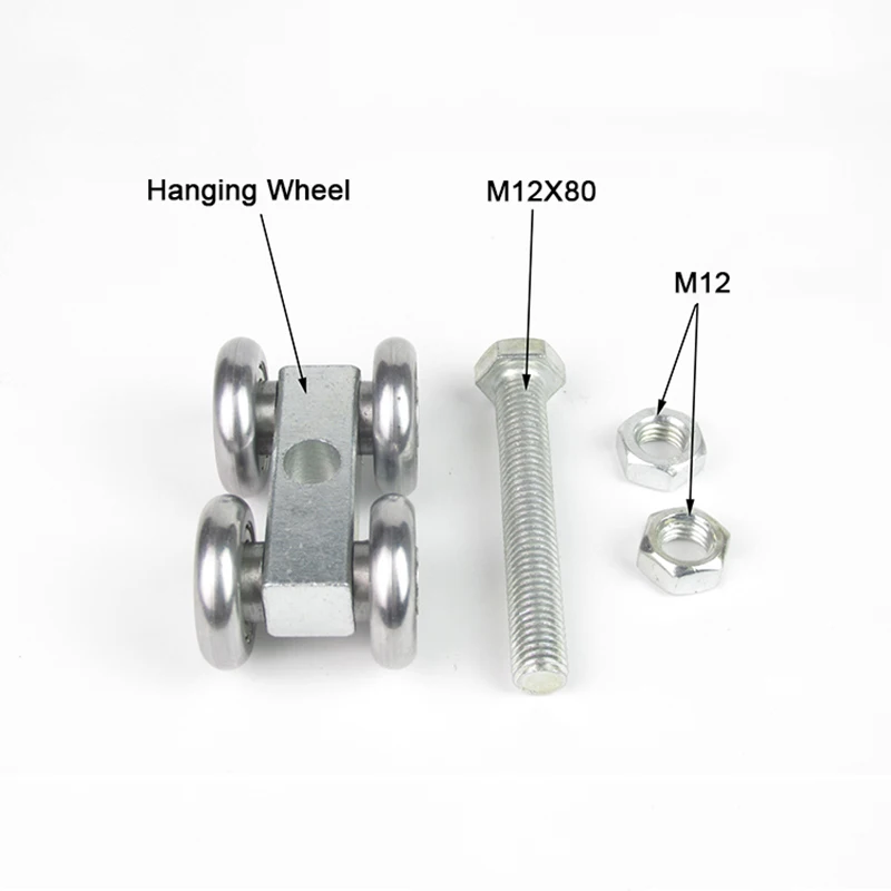 8PCS Heavy Industrial Hanging Rail Rollers Warehouse Plant Orbital Track Sliding Door Rollers Bearing Wheels Pulleys Load 450KG