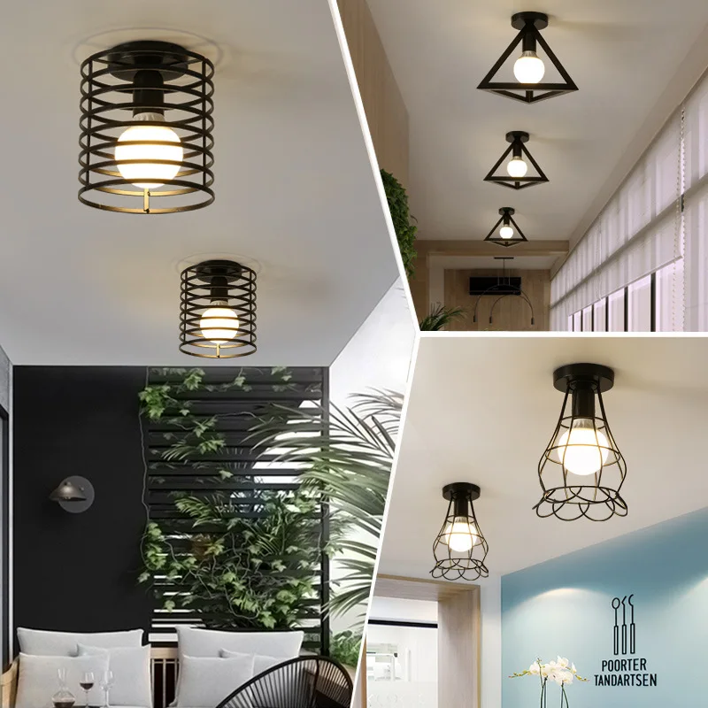 

Retro industrial minimalist and creative geometric bedroom hotel corridor porch balcony internet cafe ceiling light