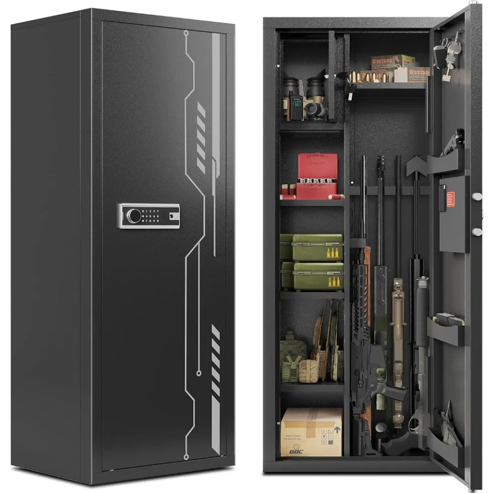 

8-12 Guns Safe Multi-function Gun Safe for Rifles and Pistols Gun Cabinet Large Guns Safes for Home Rifles and Shotguns