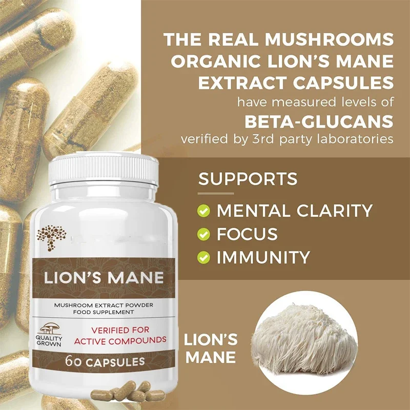 

2 bottles of Lion Mane Lingzhi Capsules regulate immunity promote metabolism reduce wrinkles health food