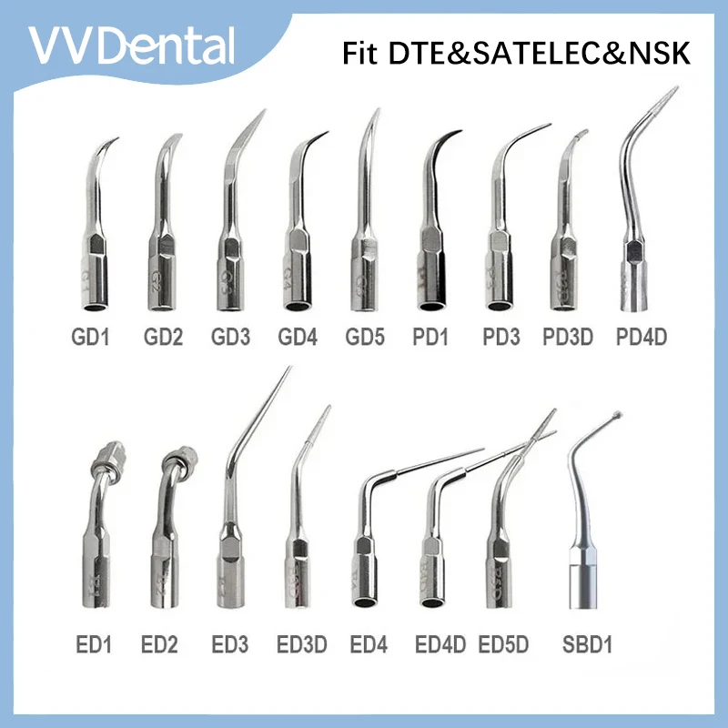 1Pcs Dental Ultrasonic Scaler Tip Scaling Periodontics Endodontics Tips Fit DTE/SATELEC/NSK Teeth Cleaning Machine Cutter Head