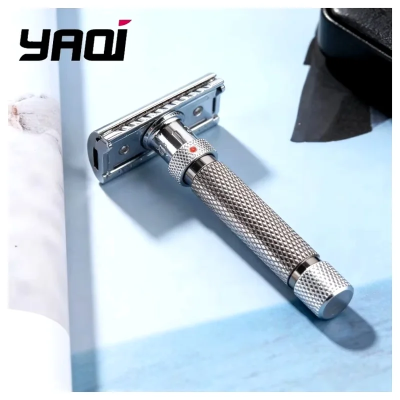 yaqi-セーフティシェーバー、男性用ギフト、ウェットシェービング用、メンズグルーミングツール、調整可能なクロム＆ガンメタルカラー、ザ・ファイナルカット・フォー・メンズ-2026
