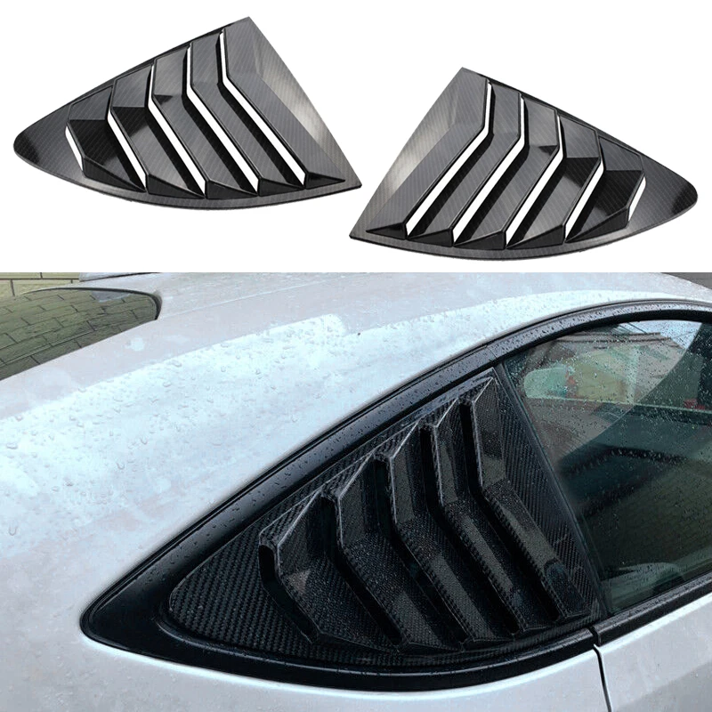 

1 Pair Black Carbon Fiber Style Rear Side Window Louver Vent Cover Trim ABS Plasic Fit for Toyota 86 Subaru BRZ 2020-2013 2012