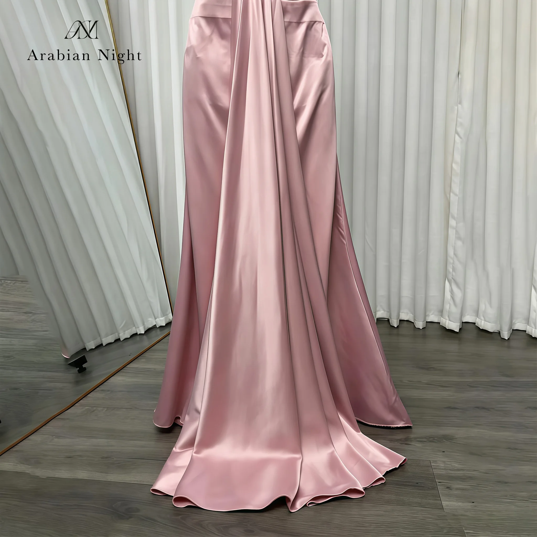 IPink halter-neck strapless floor-length formal ball gown with pleated beaded crystal belt and fringed small blazer