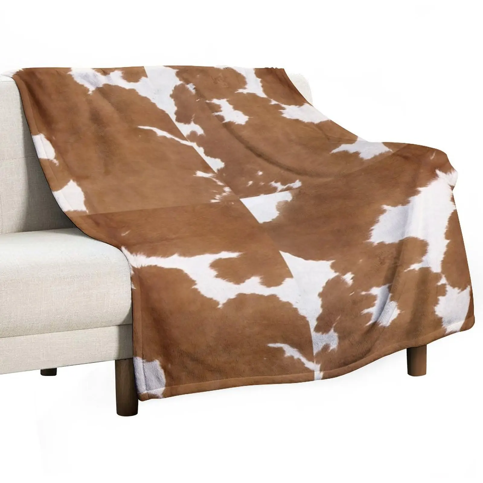 

Cowhide tan and white | Texture Throw Blanket Shaggy wednesday decorative Camping Blankets