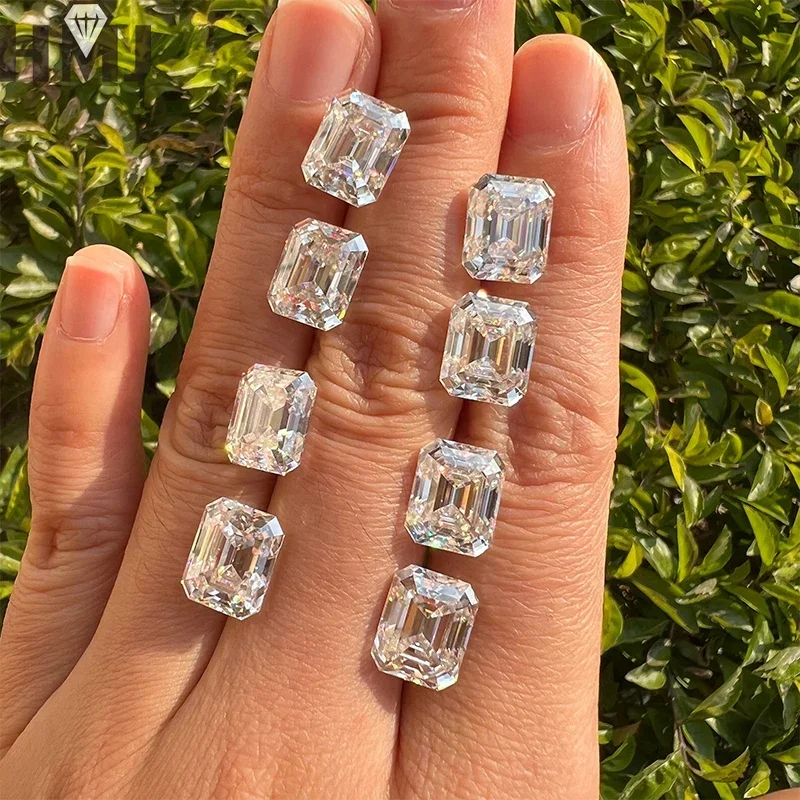 

Loose Moissanite Stones Emerald Cut 0.2ct-15ct Carat D Color Princess Heart Oval Radiant Round Asscher 1 Carat Charm Beads