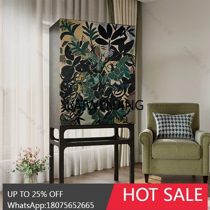 

SGF solid wood tall cabinet dining side living room entrance multi-functional locker integrated