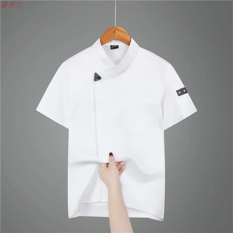 Veste de Chef d'été en maille fine et respirante, vêtements de travail pour hôtel, Restaurant, cuisine, pâtisserie, Chef Steakhouse, uniforme à manches courtes
