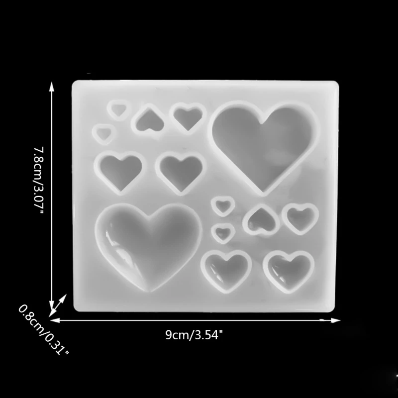 Molde resina corazón silicona ZB91,Molde corazón silicona para joyería pendientes fundición resina