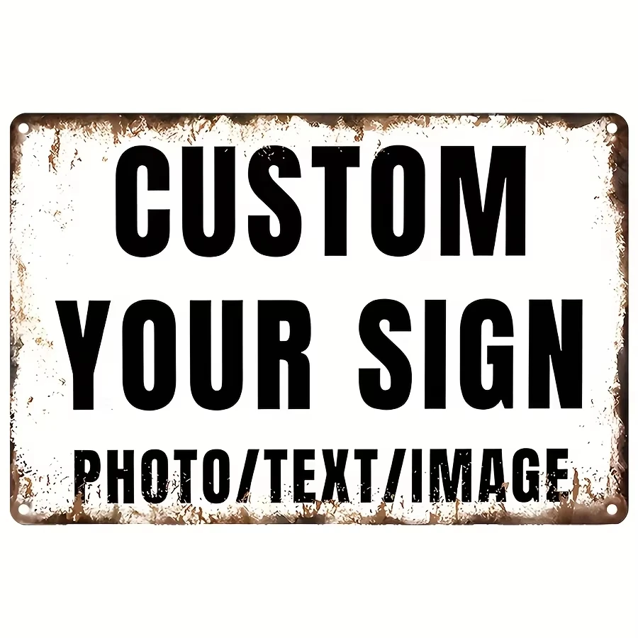 Retro Style Custom Metal Tin Painting Upload Personal Pet Photos Printed Rustproof Wall Sign Home Bar Balcony Art Decor Accessor