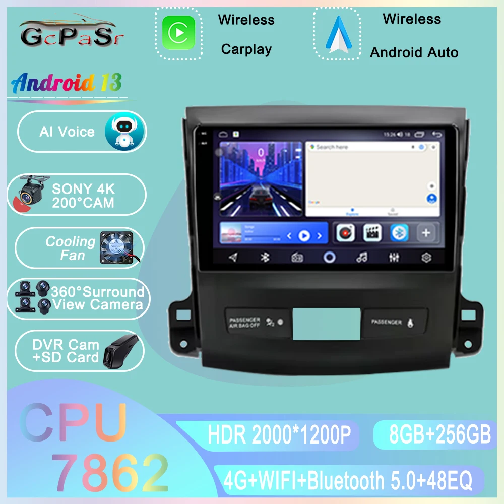 

Android Car Radio Multimidia Player For Mitsubishi Outlander xl 2 2005-2012 For Citroen C-Crosser For Peugeot 4007 2007-2013 DVD