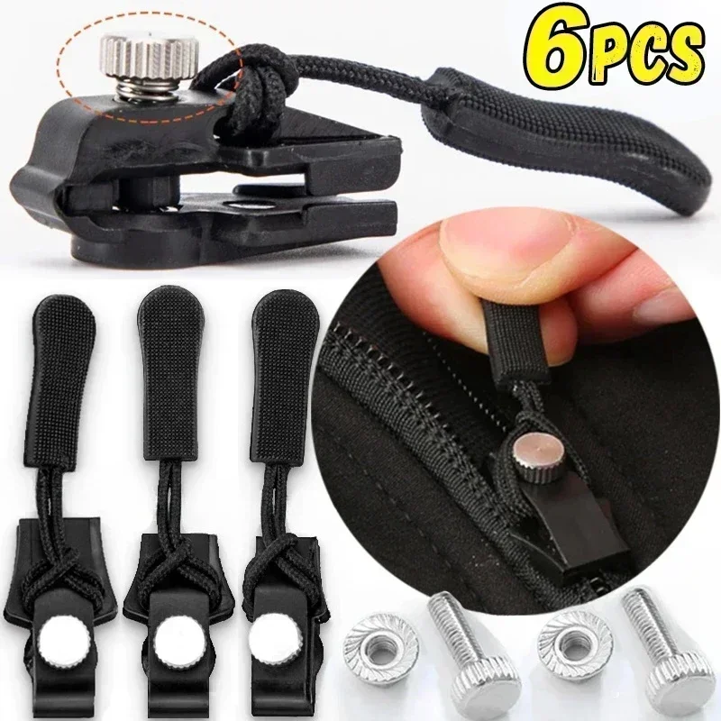 2-6pcs 3 Different Size Zipper Repair Kit Universal Instant Fix Zip Replacement Zip Slider Teeth Rescue Zipper For Tailor Tool