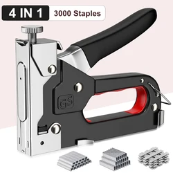 4 In 1 Nail Gun DIY Furniture Construction Stapler Upholstery Staple Gun With 3000 Staples Home Decor Carpentry Tools